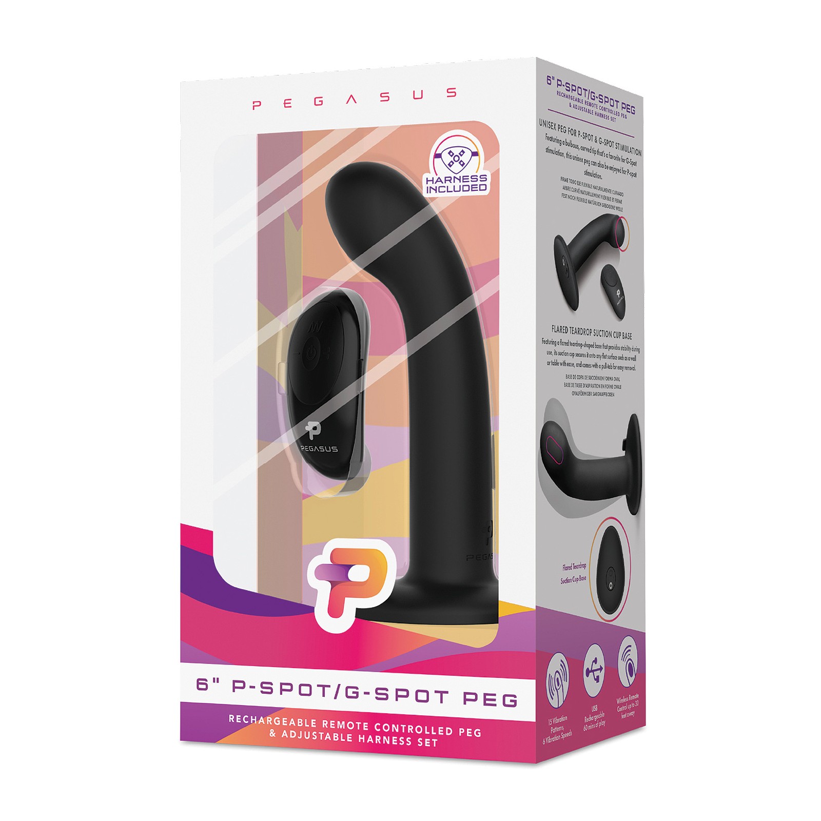 Pegasus 6 Inch Rechargeable G-Spot Vibrator with Remote