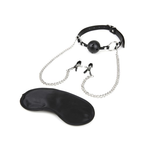 Gag Respiratorio de Lux Fetish con Pinzas para Pezones