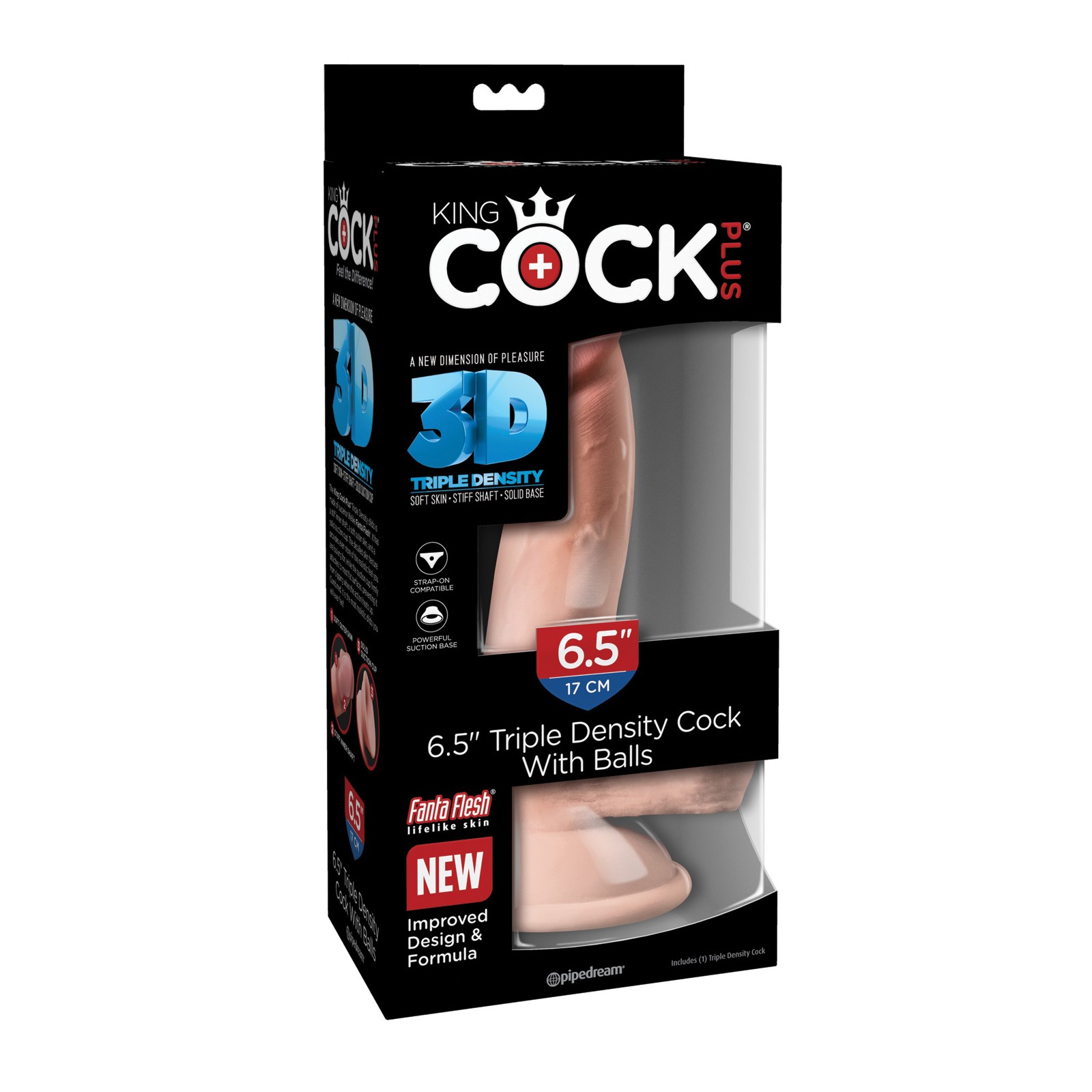 Dildo King Cock Plus 6.5 Triple Densidad con Testículos