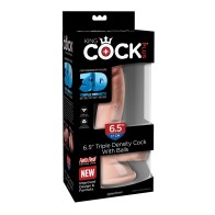 Dildo King Cock Plus 6.5 Triple Densidad con Testículos