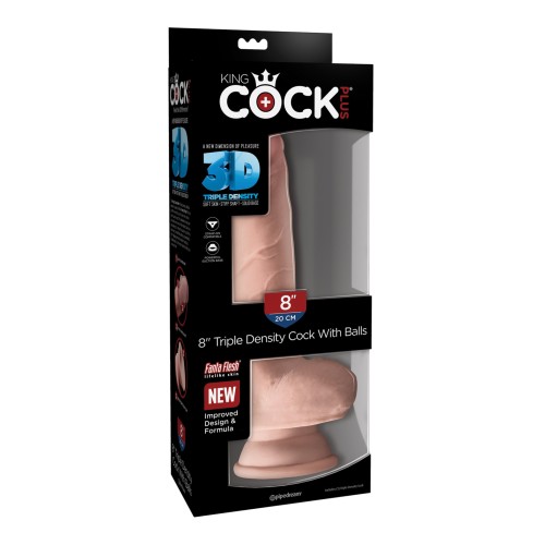 Pene Triple Densidad King Cock Plus de 8 Pulgadas con Testículos