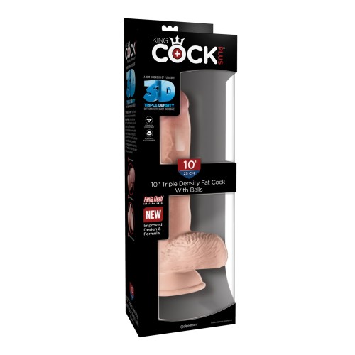 King Cock Plus 10" Triple Density Fat Cock w/Balls | Lifelike Pleasure