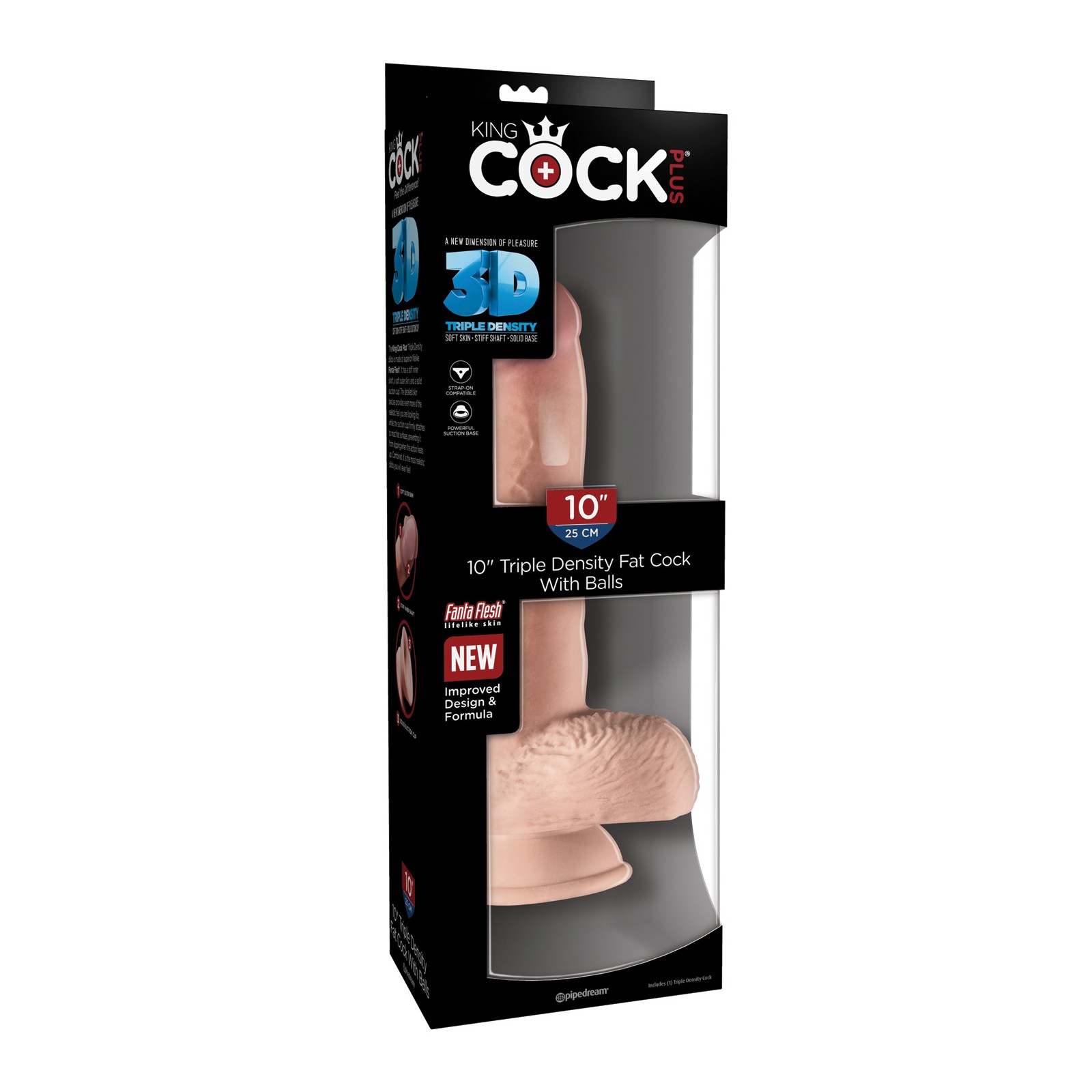 King Cock Plus 10" Pene Grueso de Triple Densidad con Testículos | Placer Realista