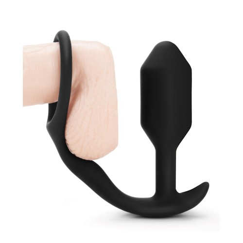 b-Vibe Snug Tug Weighted Silicone Penis Ring Black