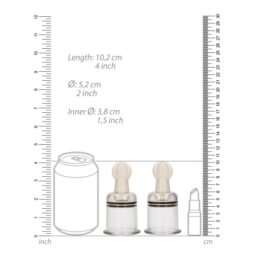 Shots Pumped Nipple Suctions Set - Large Clear