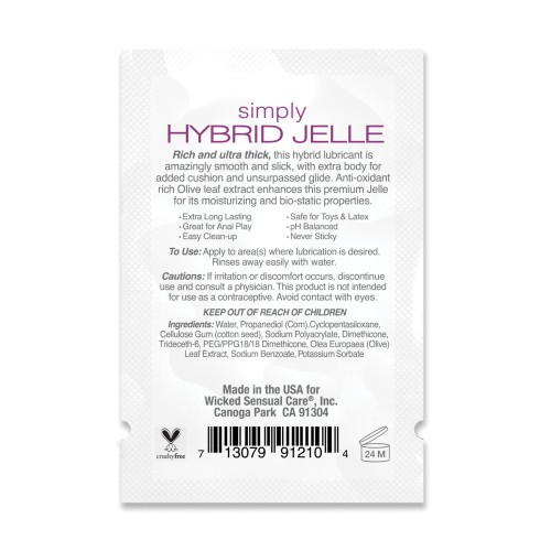 Wicked Sensual Care Simply Hybrid Jelle Lubricant - Simple and Safe