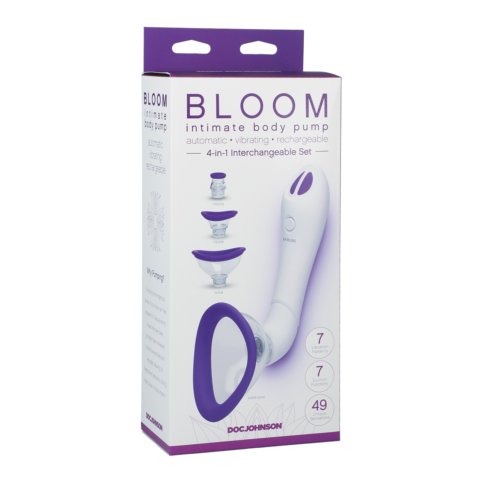 Bloom Intimate Body Automatic Vibrating Pump - Purple/White