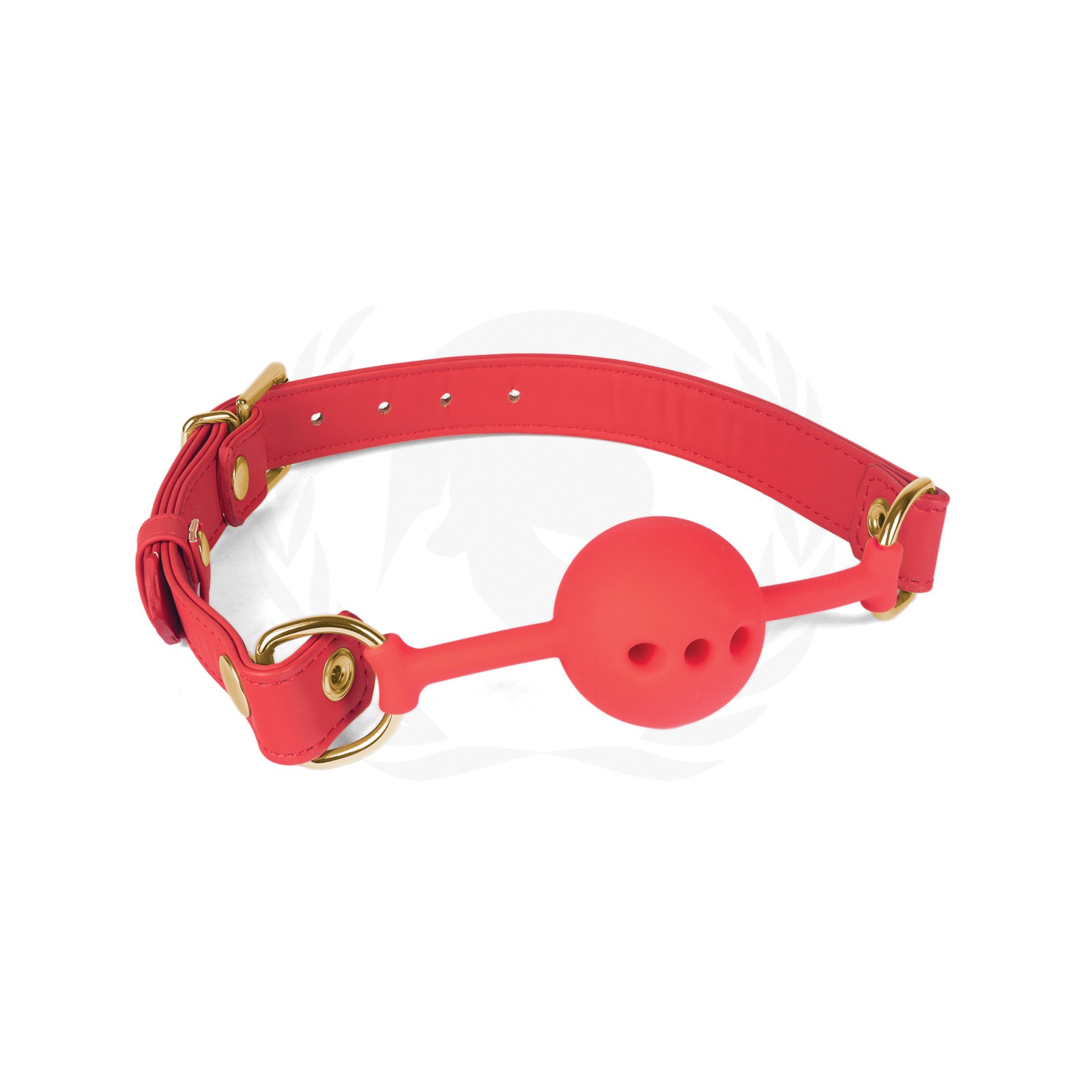 Ball Gag de Silicona Spartacus Con Correas PU Rojas 46 mm