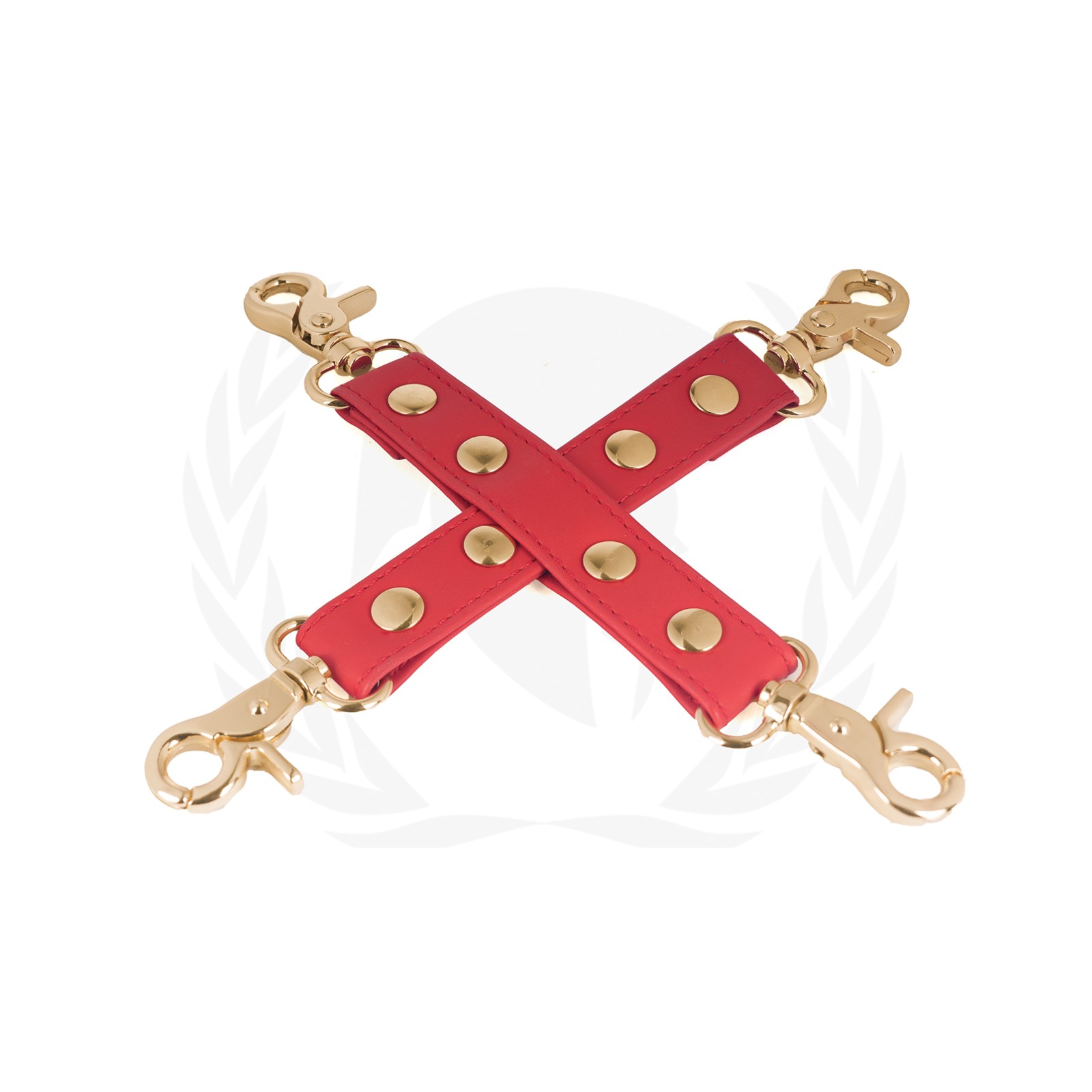 Spartacus Amarre PU con Accesorios Dorados - Rojo