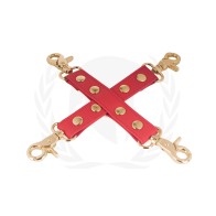 Spartacus Amarre PU con Accesorios Dorados - Rojo