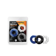 Blush Stay Hard Triple Stretch Cock Rings 3-Pack