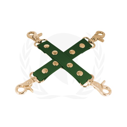 Spartacus PU Hog Tie with Gold Hardware