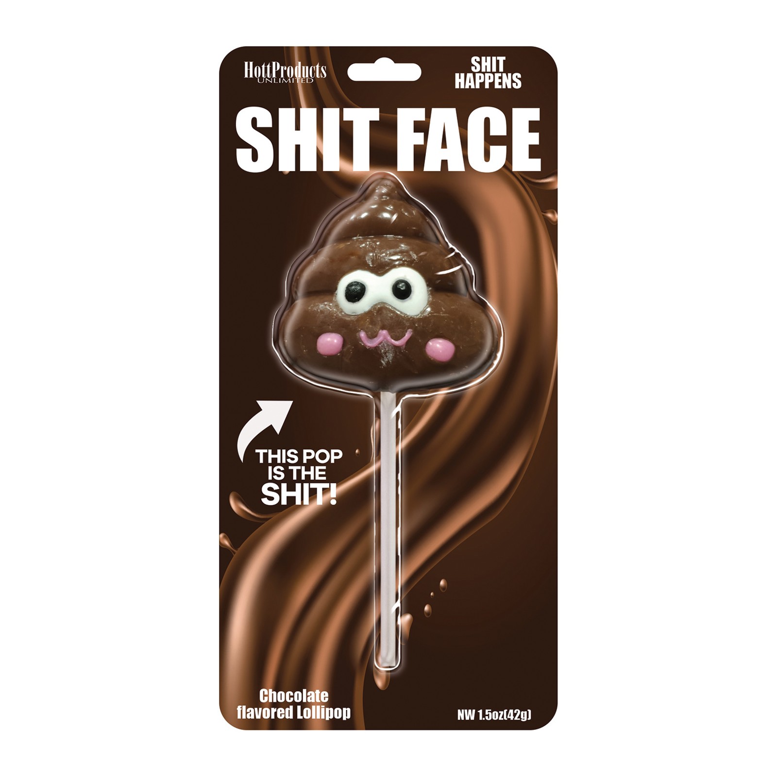 Shit Face Chocolate Poop Lollipop