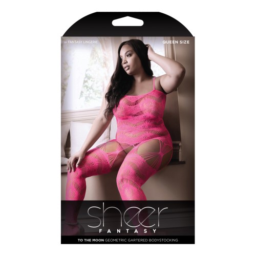 To the Moon Geometric Bodystocking for Alluring Appeal