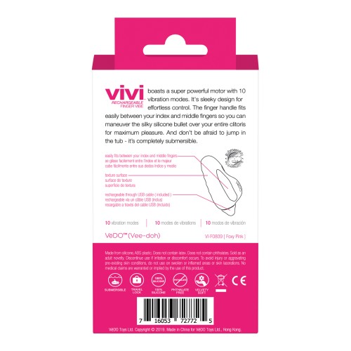 VeDO VIVI Rechargeable Finger Vibe - Foxy Pink