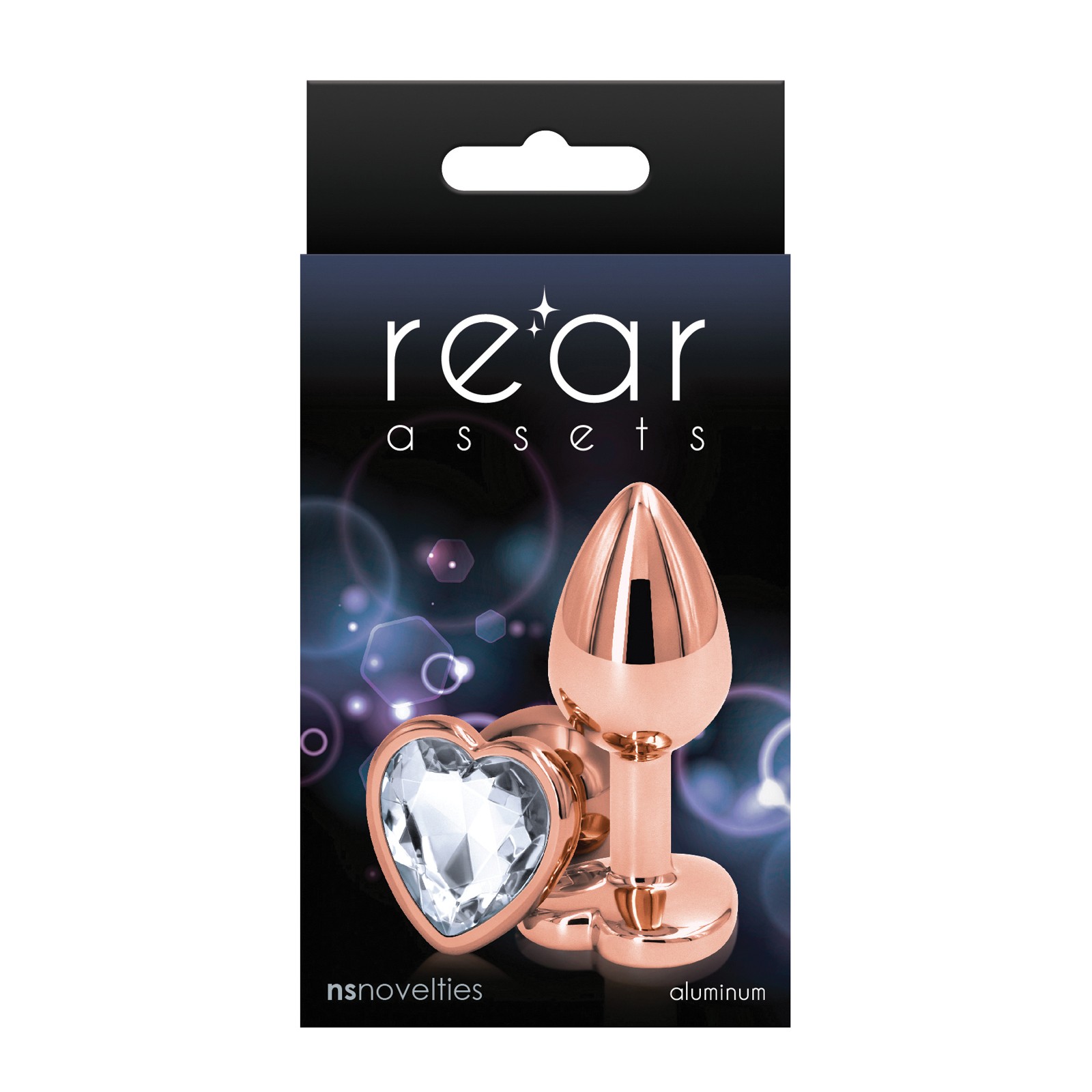 Rear Assets Rose Gold Heart Small - Clear