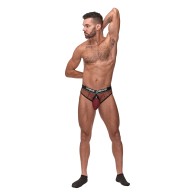 Cock Pit Fishnet Cock Ring Thong - Red