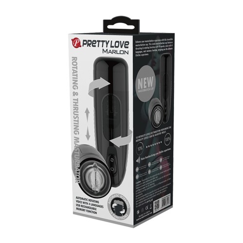 Masturbador Pretty Love Marlon Con Thrusting y Rotación - Negro