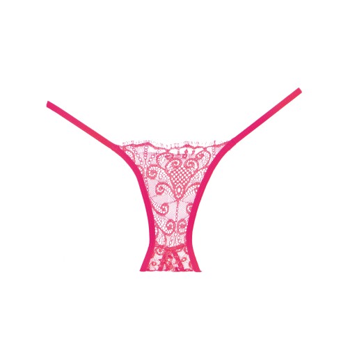 Adore Panty Encantada de Encaje Rosa Fucsia Talla Única