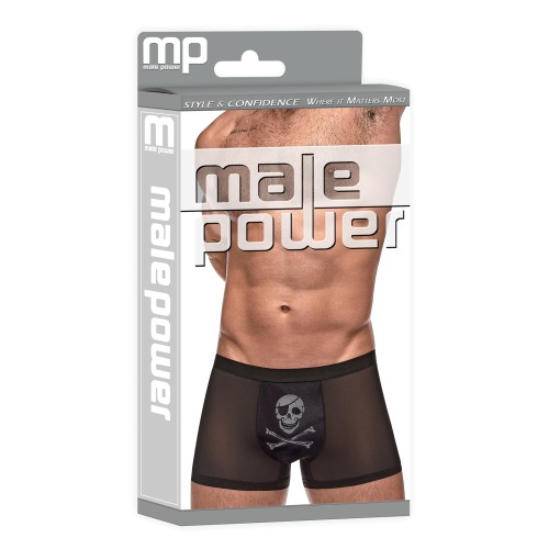 Male Power Private Screening Skull Pouch Shorts Black for Comfort