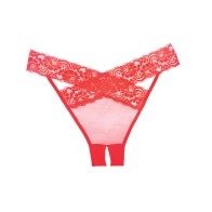 Elegant Adore Sheer & Lace Desire Panty in Red