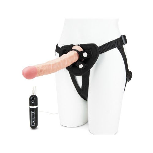 Lux Fetish 8.5" Realistic Vibrating Dildo w/Strap On Harness Set