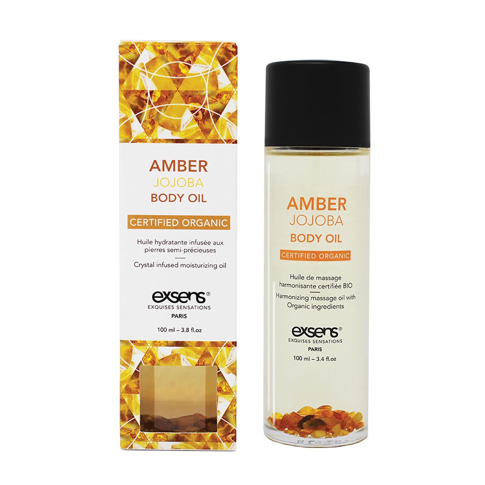 EXSENS Organic Body Oil with Amber Crystals - Nourish Your Skin