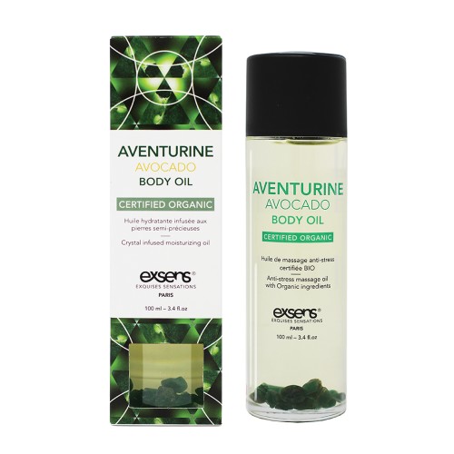 EXSENS of Paris Organic Body Oil with Stones - Aventurine Avocado 100 ml