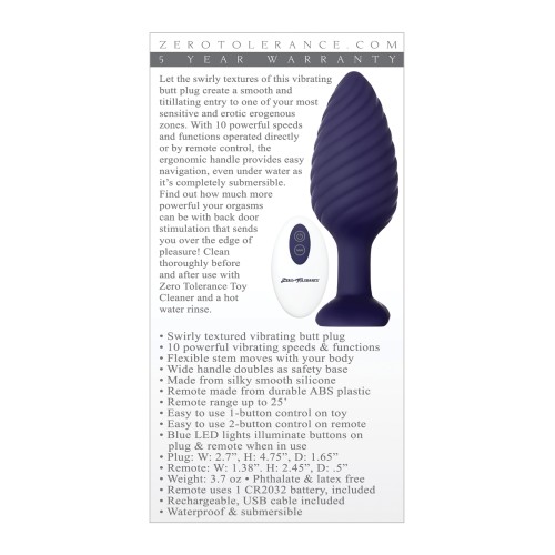 Vibrador Anal Recargable Wicked Twister - Púrpura