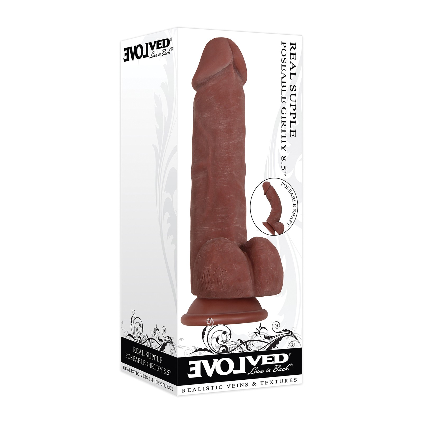 Evolved Poseable Dildo Dark 8.5 inch