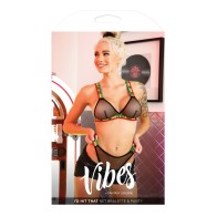 Vibes I'd Hit That Net Bralette & Panty Black L/XL