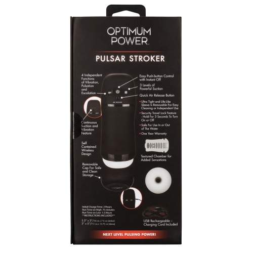 Optimum Power Pulsar Masturbador Negro - Placer Vibrante