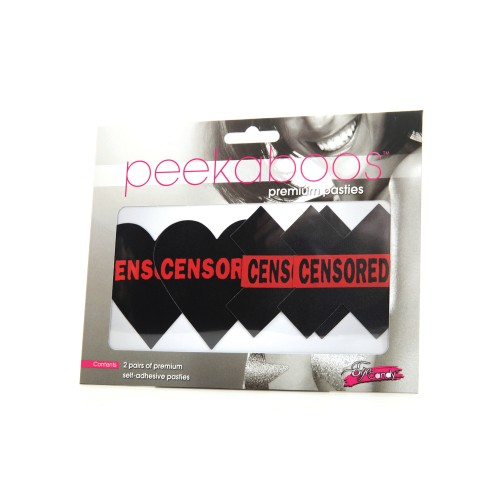 Peekaboos Pasties Censurados Corazones y X Pack