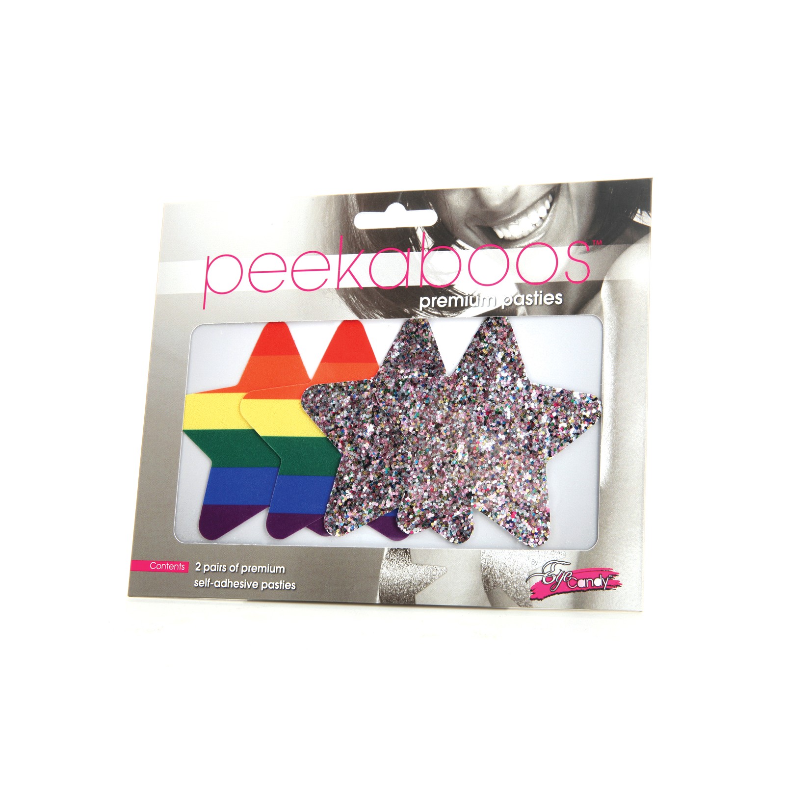 Peekaboos Rainbow Glitter Stars Pasties Pack of 2