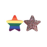 Peekaboos Rainbow Glitter Stars Pasties Pack of 2