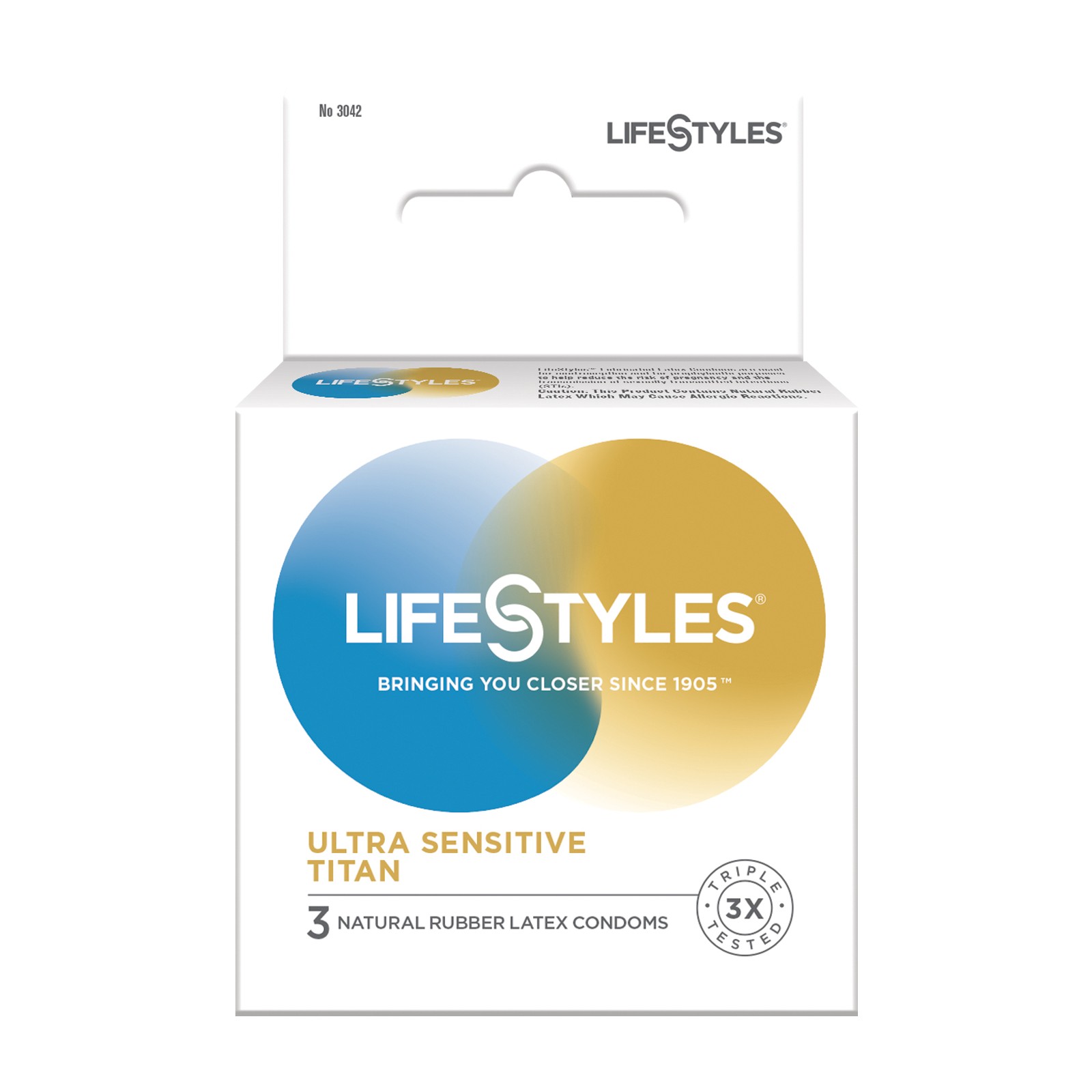 Condones Titan Ultra Sensitivos Lifestyles - Pack de 3