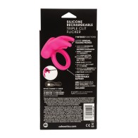 Vibrador Flicker Triple de Silicona - Rosa Recargable