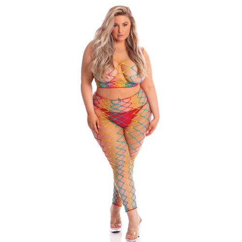 Bodystocking Roy G. Biv de Pink Lipstick - Arcoíris QN