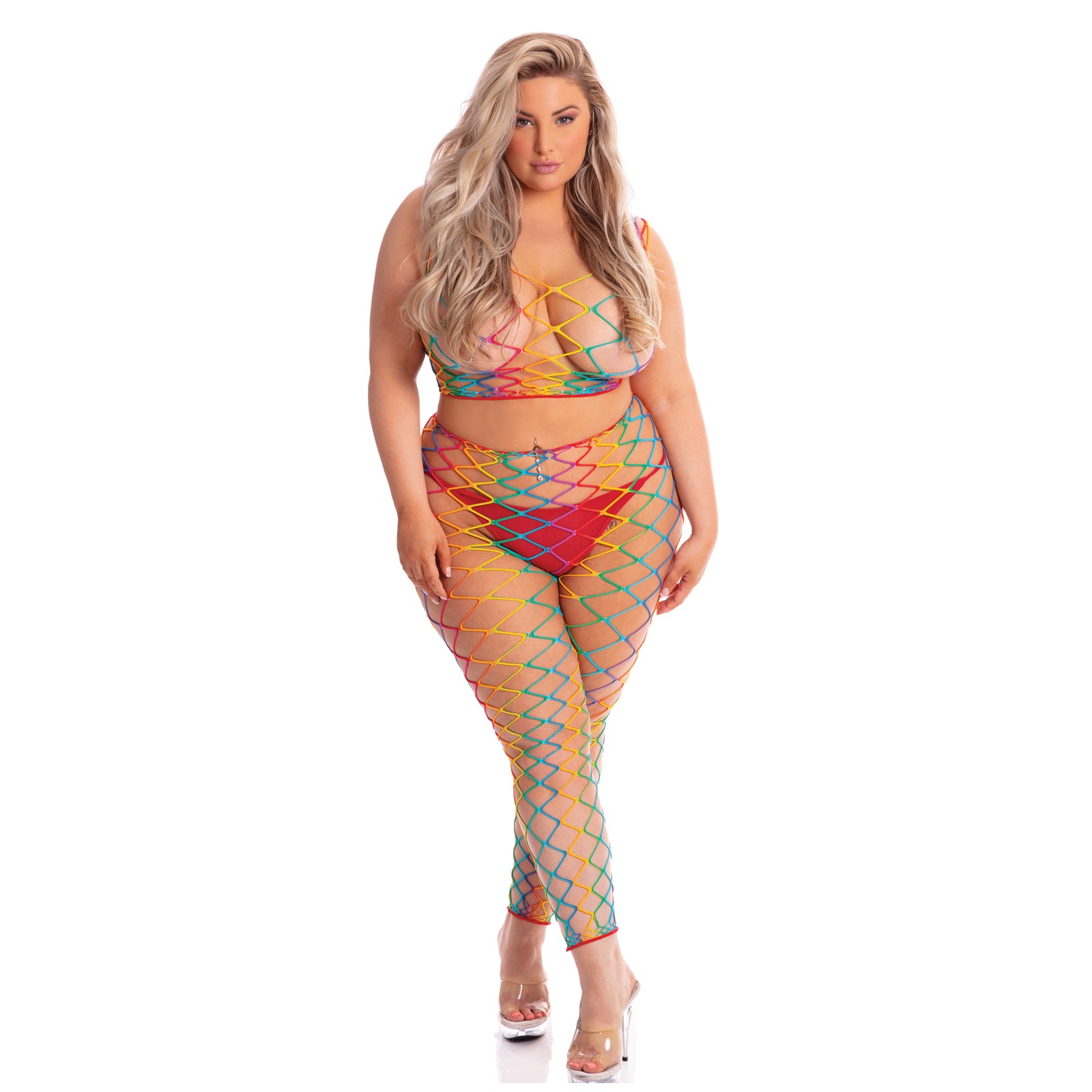 Pink Lipstick Roy G. Biv Bodystocking - Rainbow QN