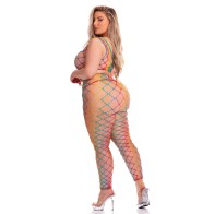 Pink Lipstick Roy G. Biv Bodystocking - Rainbow QN