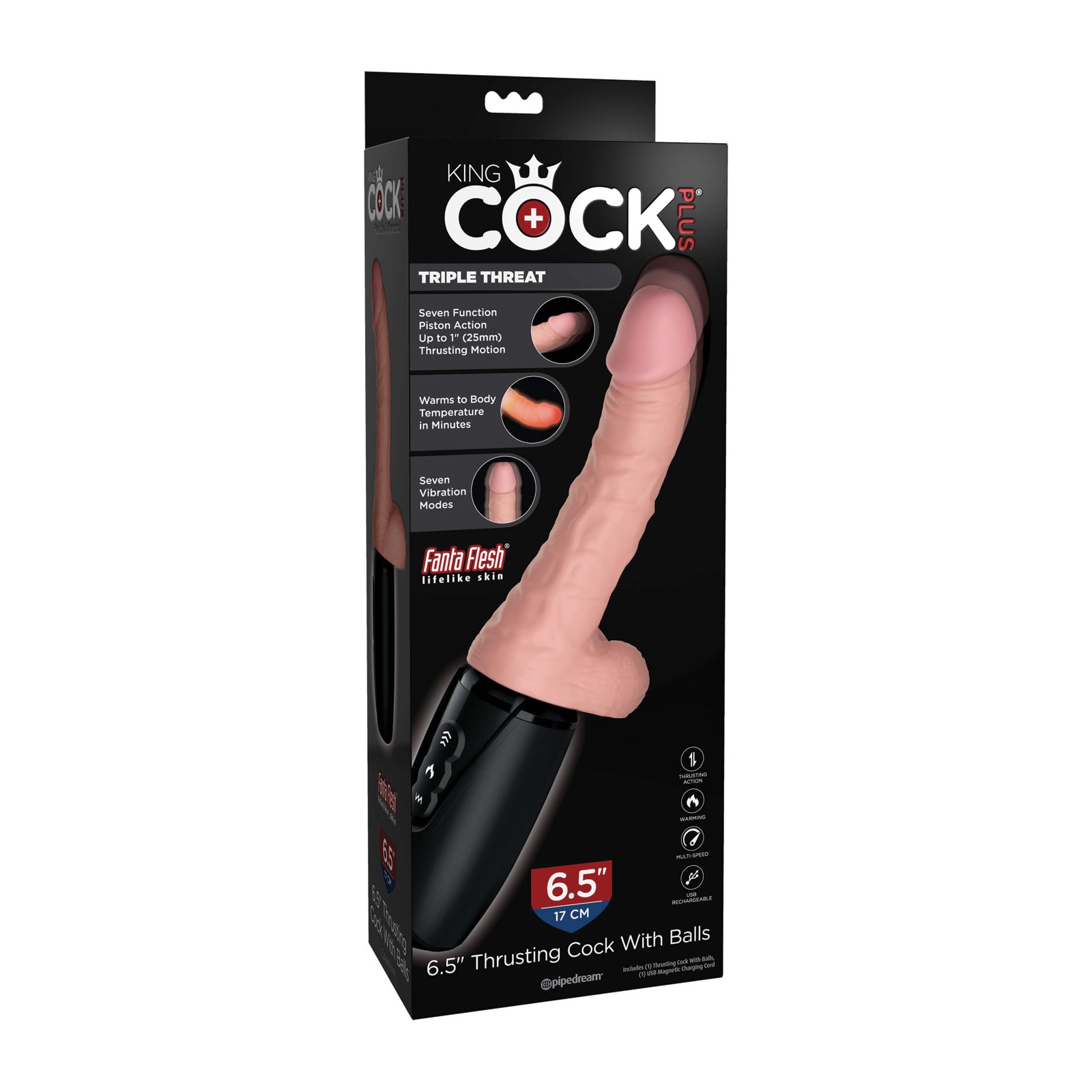 Dong King Cock Plus con Movimiento de Empuje Calentamiento y Vibración