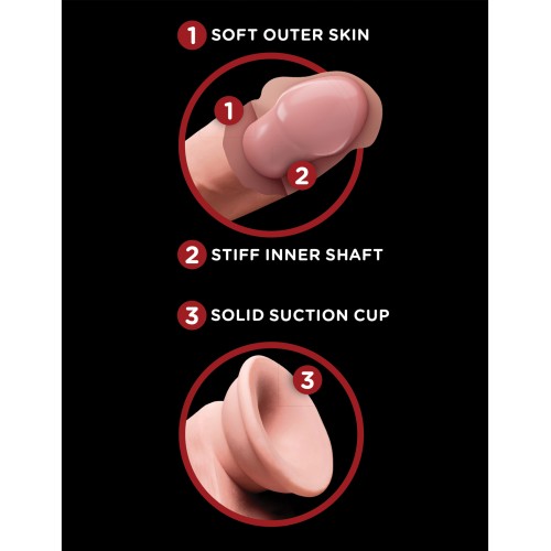 King Cock Plus 6 Pulgadas Pene de Triple Densidad Testículos Móviles Marfil