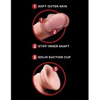 King Cock Plus 6 Pulgadas Pene de Triple Densidad Testículos Móviles Marfil