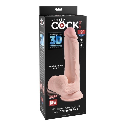 Dildo King Cock Plus de Triple Densidad de 9 Pulgadas - Marfil