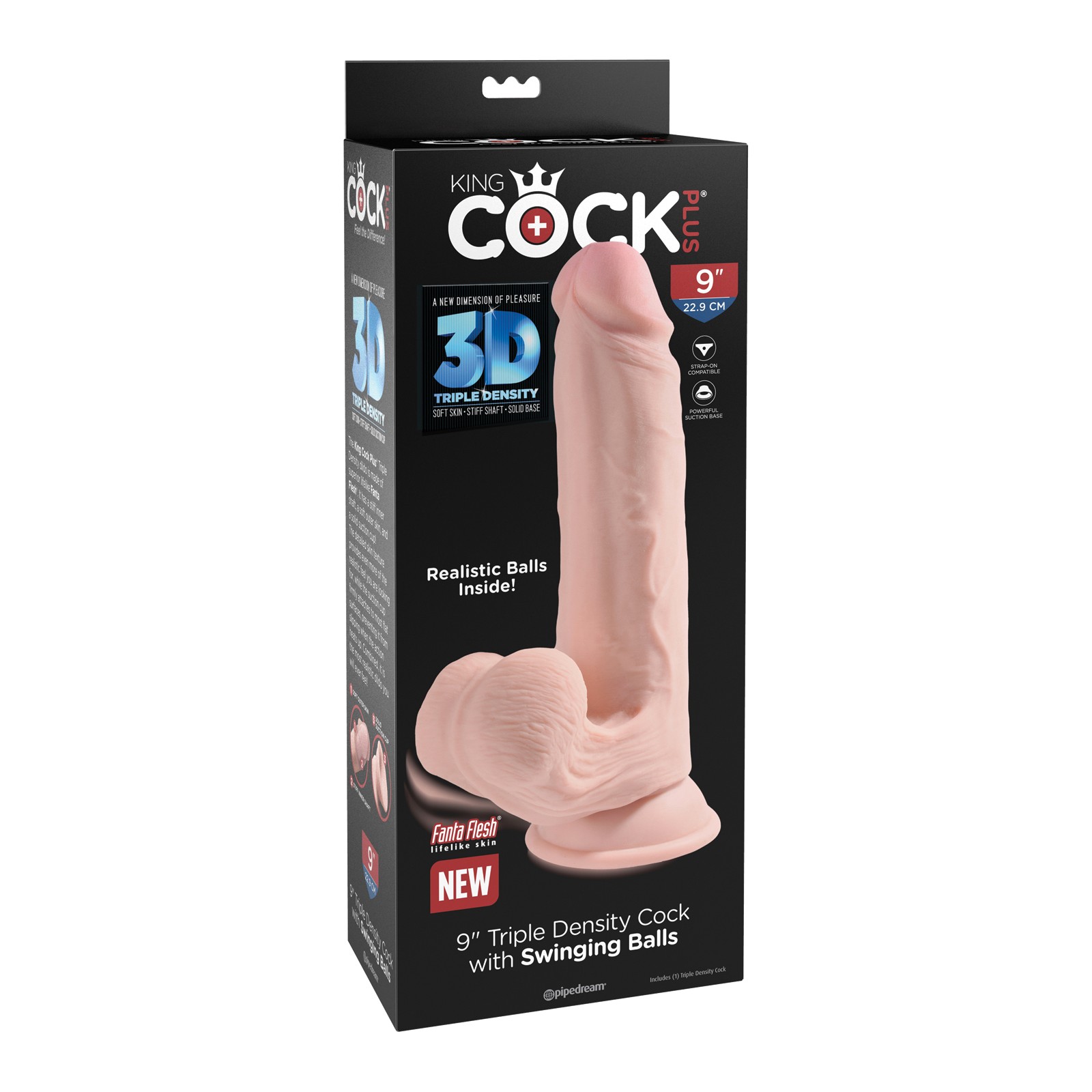 Dildo King Cock Plus de Triple Densidad de 9 Pulgadas - Marfil