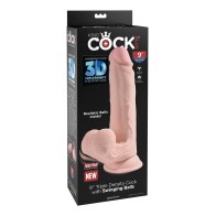 Dildo King Cock Plus de Triple Densidad de 9 Pulgadas - Marfil