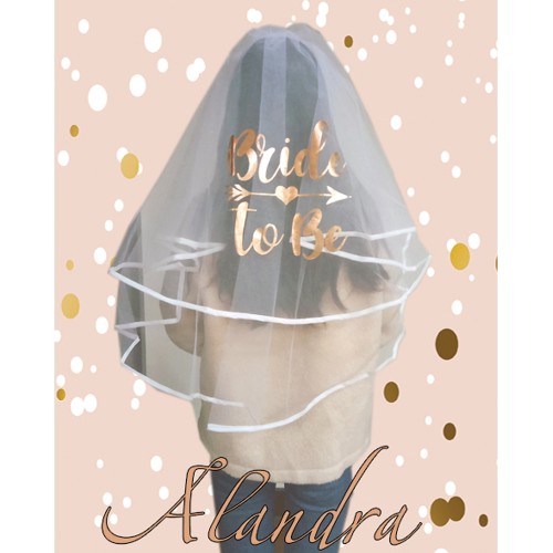 Bride to Be Luxury Veil Rose Gold