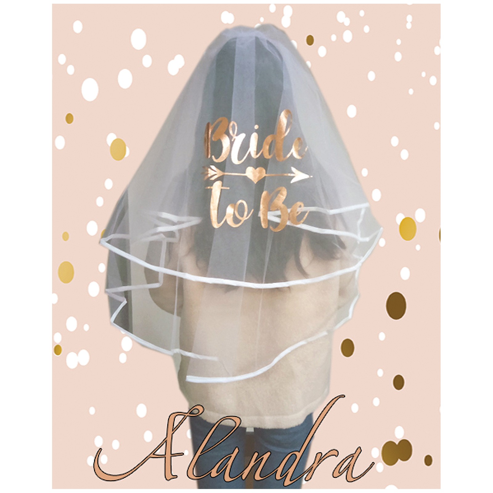 Bride to Be Luxury Veil Rose Gold