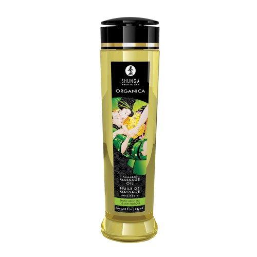 Shunga Organic Kissable Massage Oil Exotic Green Tea