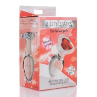 Booty Sparks Glass Anal Plug Medium Red Heart